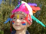 Kid Dressed As Indian Stock Photo