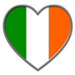 Ireland Heart Indicates Valentines Day And Affection Stock Photo