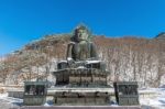 Big Buddha Monument Of Sinheungsa Temple In Seoraksan National Park In Winter, South Korea Stock Photo