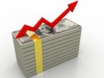 Dollar And Growing Graph Stock Photo