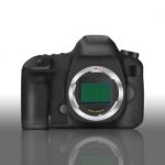 Paper Cut Of Black Slr Digital Camera Isolated Is Body Icon Stock Photo