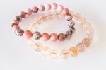 Handmade Stone Bead Created Bracelet Stock Photo