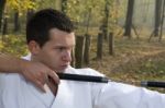 Training Nunchaku Stock Photo