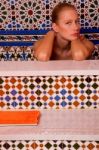 Woman In Bathtub Stock Photo