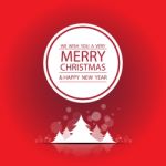 The Merry Christmas And Happy New Year And  Red Background Stock Photo