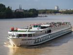 Tourist Boat Princesse D'aquitane Cruising Along The River Garon Stock Photo