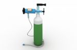 Small Portable Oxygen Cylinder Stock Photo