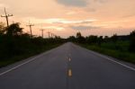 Road At The Sunset Stock Photo