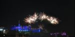 Fireworks Over The Edinburgh Castle Stock Photo