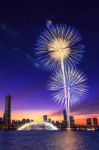 Seoul International Fireworks Festival In Korea Stock Photo