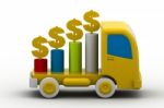 Growing Dollar Graph On Vehicle Stock Photo