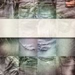 Collage Set Of Jeans Background With Blank For Text Stock Photo