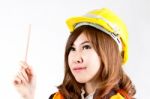 Portrait Asian Engineer Stock Photo