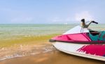 Water Scooters On The Beach Stock Photo