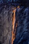 Horsetail Fire Falls Stock Photo