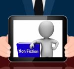 Non Fiction Book And Character Displays Educational Text Or Fact Stock Photo