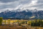 Scenic View Of The Grand Teton National Park Stock Photo