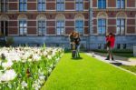 Amsterdam, Netherlands - May 6, 2015: Tourists At The Garden Aro Stock Photo