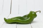 Fresh Green Cayenne Pepper Stock Photo