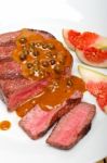 Green Peppercorn Beef Filet Mignon Stock Photo