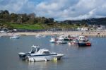 Boats In The Harbour At Lyme Regis Stock Photo