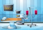 Cartoon  Illustration Interior Surgery Operation Room With Separated Layers Stock Photo