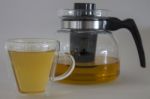  Pitcher Of Tea With Full Glass Of Tea Stock Photo