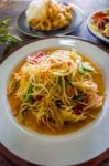 Green Papaya Salad Stock Photo