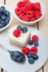 Fresh Raspberry And Blueberry Cake Stock Photo