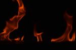 Beautiful Fire Flames On Black Background Stock Photo