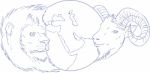 Lion Ram Globe Middle East Drawing Stock Photo