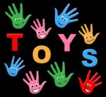 Toys Kids Indicates Buying Buy And Childhood Stock Photo