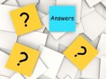 Questions Answers Post-it Notes Mean Inquiries And Solutions Stock Photo