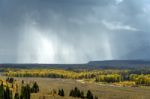 Scenic View Of The Grand Teton National Park Stock Photo