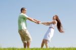 Young Couple Play Stock Photo