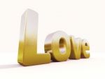 Big Gold Love Stock Photo