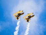 The Trig Aerobatic Team Flying Over Biggin Hill Airport Stock Photo