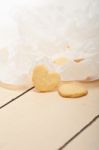 Heart Shaped Shortbread Valentine Cookies Stock Photo