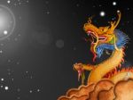 Dragon Statue On Sky Dark Night  Stock Photo