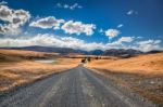 Road Alongside Lake Tekapo Stock Photo