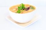 Thai Cuisine Hot Spicy And Sour Milk Soup Stock Photo