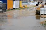 Flooded Construction Site Stock Photo