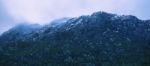 Cradle Mountain In Tasmania On A Cloudy Day Stock Photo