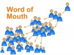 Word Of Mouth Represents Social Media Marketing And Connect Stock Photo