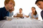 Teenagers Studying Together Stock Photo