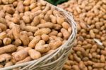 Peanuts In Basket Stock Photo