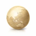 Brass Globe 3d Illustration Asia And Australia Map Stock Photo