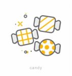 Thin Line Icons, Candy Stock Photo