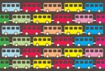 Vintage Bus Pattern Stock Photo