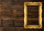 Retro Revival Old Gold Picture Frame Stock Photo